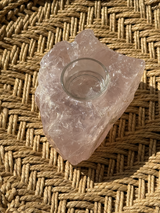 【MOMOMOON】Madagascar Rose quartz candle holder/1.23kg