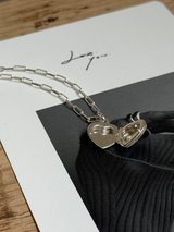 足型・手形 刻印 | Mini Heart Locket pendant top【在庫限り】