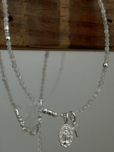 Silver925×天然石|6月誕生石 ムーンストーン ミニチャーム ネックレス(Reeplushハンドメイド)