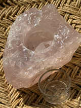 【MOMOMOON】Madagascar Rose quartz candle holder/1.23kg