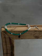 Silver925×天然石|グリーンオニキス・マリア様ブレスレット(Reeplushハンドメイド)