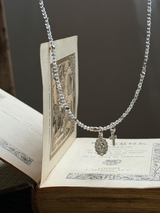 Silver925×天然石|4月誕生石 ダイヤモンドクォーツ ミニチャーム ネックレス 41cmまたは41cm+アジャスター4.5cm(Reeplushハンドメイド)