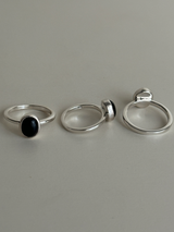 Oval cut Onyx Ring