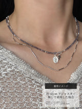 Silver925×天然石|3月誕生石 マダガスカル産アイオライト ミニチャーム ネックレス 41cmまたは40cm+アジャスター5cm(Reeplushハンドメイド)宝石質