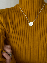 表面刻印【お好きな刻印お入れします】Heart Plate necklace /41cm+5cm