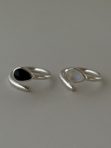 Spiral Stone Ring/Onyx,RainbowMoonStone