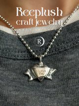 両面刻印【お好きな刻印お入れします】hand craft -Heart Ribbon-