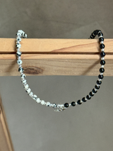 【購入専用】Silver925×天然石|ダルメシアンジャスパー×オニキス 45cm ネックレス(Reeplushハンドメイド)