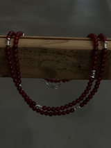 Silver925×天然石|レッドオニキス オペラネックレス/ 約75cm(Reeplushハンドメイド)