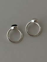 Spiral Stone Ring/Onyx,RainbowMoonStone