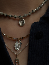 Silver925×天然石|10月誕生石 トルマリン ミニチャーム ネックレス(Reeplushハンドメイド)