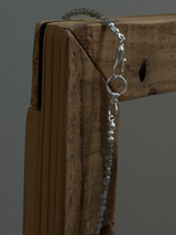 Silver925×天然石|ラブラドライトとバロックパールのチョーカーネックレス(Reeplushハンドメイド)