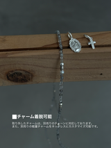 Silver925×天然石|4月誕生石 ダイヤモンドクォーツ ミニチャーム ネックレス 41cmまたは41cm+アジャスター4.5cm(Reeplushハンドメイド)