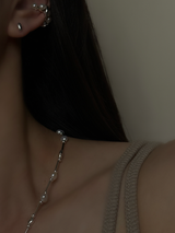 Perl×silver beads Necklace 40cm+4cm