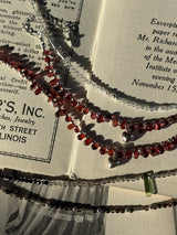 Silver925×天然石|モザンビーク産ガーネット ハートチャーム ネックレス 38.5cm〜43cm(Reeplushハンドメイド)