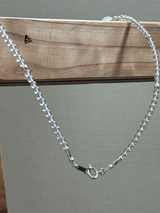 Silver925×天然石|ロッククリスタルネックレス 40cmまたは40cm+アジャスター4.5cm(Reeplushハンドメイド)