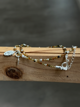 Silver925×天然石|10月誕生石 トルマリン ミニチャーム ネックレス(Reeplushハンドメイド)