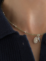 Silver925×天然石|8月誕生石 ペリドット ミニチャーム ネックレス(Reeplushハンドメイド)