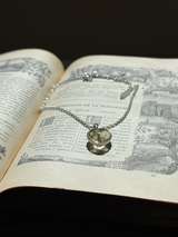 【MOMOMOON】【希少】リビアングラス ハートネックレス(45cm)|A|エジプト産 天然インパクトガラス ハート型ペンダント