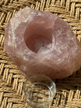【MOMOMOON】Madagascar Rose quartz candle holder/1.20kg