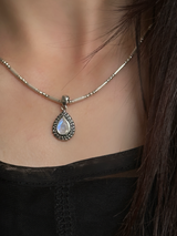 Rainbow moon stone tear drop Pendant top