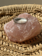 【MOMOMOON】Madagascar Rose quartz candle holder/0.95kg