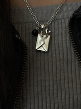 両面刻印【お好きな刻印お入れします】Original Message series - 22.5×13.5mm Letter Envelopes pendant top -