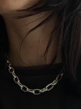 9mm fat oval chain necklace 43cm