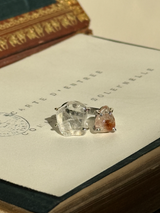 【MOMOMOON】ルチルクォーツ ラフカットリング:フリーサイズ約9〜13号程度 | 天然石・鉱石・パワーストーン