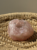 【MOMOMOON】Madagascar Rose quartz candle holder/0.95kg