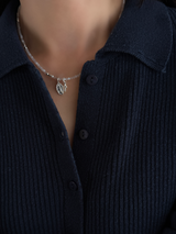 Silver925×天然石|6月誕生石 ムーンストーン ミニチャーム ネックレス(Reeplushハンドメイド)