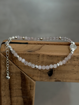 Silver925×天然石|4月誕生石 モルガナイト メダイブレスレット(Reeplushハンドメイド)