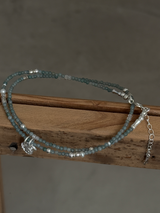 Silver925×天然石|5月誕生石 ジェイダイト ミニチャーム ネックレス(Reeplushハンドメイド)