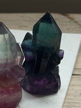 【MOMOMOON】クラスター彫刻 フローライト |fluorite|天然石・鉱石・パワーストーン【SC081-12】