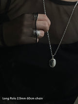 両面刻印【お好きな刻印お入れします】Original Message series - Oval Locket pendant -