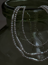 Silver925×天然石|アシンメトリーバロックパールチョーカー ネックレス37.5cm〜42cm(Reeplushハンドメイド)