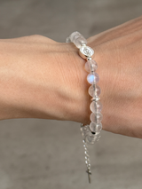 Silver925×天然石|レインボームーンストン×メダイ ブレスレット(Reeplushハンドメイド)