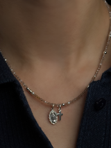 Silver925×天然石|11月誕生石 トパーズ ミニチャーム ネックレス(Reeplushハンドメイド)