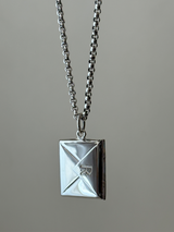 両面刻印【お好きな刻印お入れします】Original Message series - Letter Envelopes pendant top -