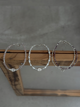 Silver925×天然石|8月誕生石 パープルスピネル2連 メダイブレスレット(Reeplushハンドメイド)