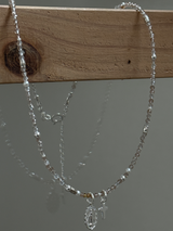 Silver925×天然石|11月誕生石 トパーズ ミニチャーム ネックレス 41cm(Reeplushハンドメイド)