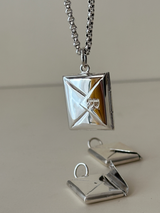 両面刻印【お好きな刻印お入れします】Original Message series - Letter Envelopes pendant top -