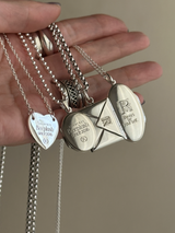 表面刻印【お好きな刻印お入れします】Heart Plate necklace /41cm+5cm