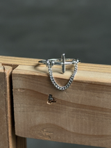 Chain drop Cross Ring 13号| silver925 | 十字架 | 軽量