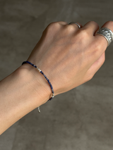 Silver925×天然石|ソーダライト×パール ブレスレット(Reeplushハンドメイド)