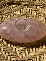 【MOMOMOON】Madagascar Rose quartz Oval candle holder/1.19kg