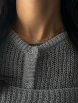 Silver925×天然石|レインボームーンストーンとポイントパールネックレス 40.5cm〜45cm(Reeplushハンドメイド)