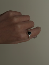 Oval cut Onyx Ring