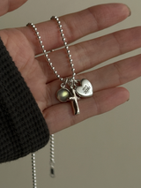 両面刻印【お好きな刻印お入れします】Chunky Heart pendant Top