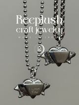 刻印 名入れ ペンダントトップ hand craft Heart Ribbon|シルバー925 | 日本製|